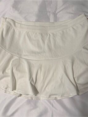 SHEIN White Ruffle Hem Mini Skirt